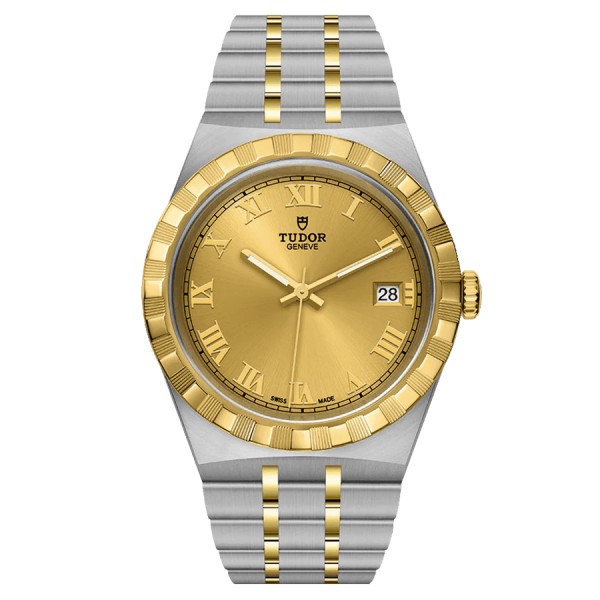 Montre Tudor Royal automatique cadran champagne bracelet acier et or jaune 38 mm M28503-0003