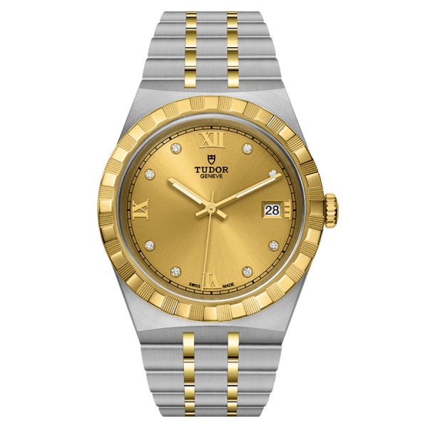 Tudor Royal automatic watch with diamond markers champagne dial steel and yellow gold bracelet 38 mm M28503-0005