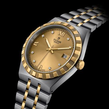 Tudor Royal automatic watch with diamond markers champagne dial steel and yellow gold bracelet 38 mm M28503-0005