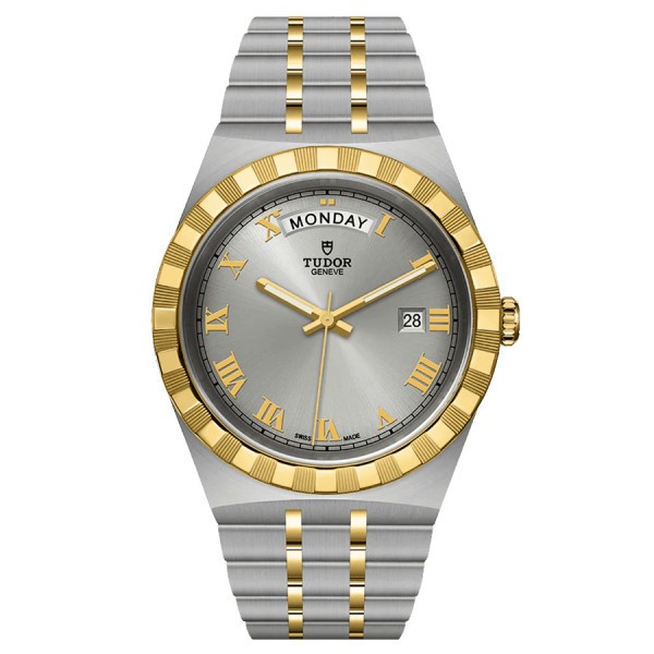 Tudor Royal automatic watch day window silver dial steel and yellow gold bracelet 41 mm M28603-0001