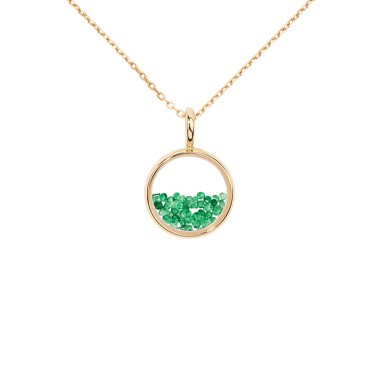 Pendentif Aurélie Bidermann Mini Chivor en or jaune et émeraudes - CHISA00EM