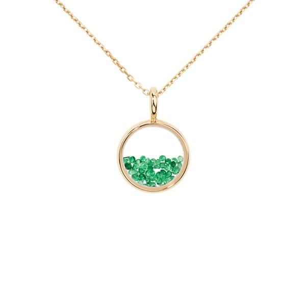Pendentif Aurélie Bidermann Mini Chivor en or jaune et émeraudes - CHISA00EM