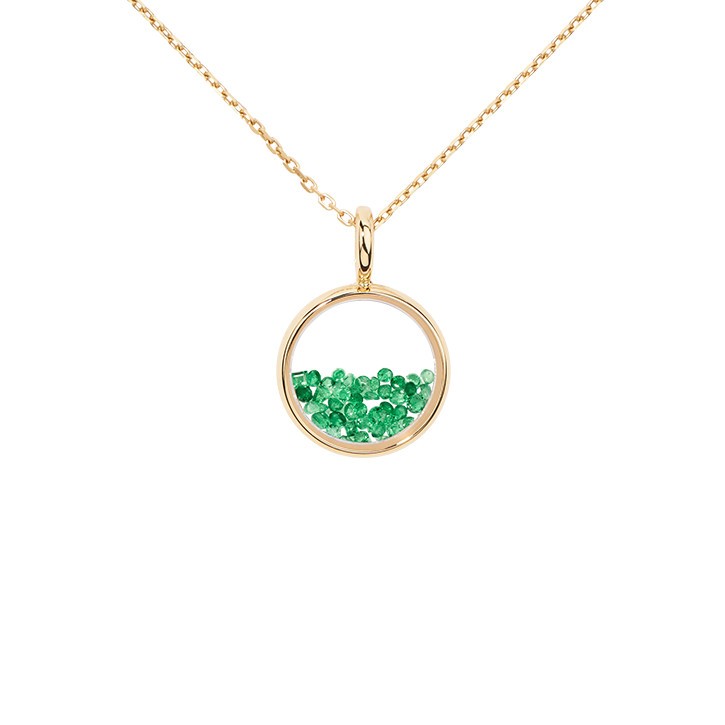 Pendentif Aurélie Bidermann Mini Chivor en or jaune et émeraudes - CHISA00EM