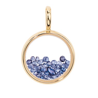 Pendentif Aurélie Bidermann Mini Chivor en or jaune et saphirs bleus CHISA00BS