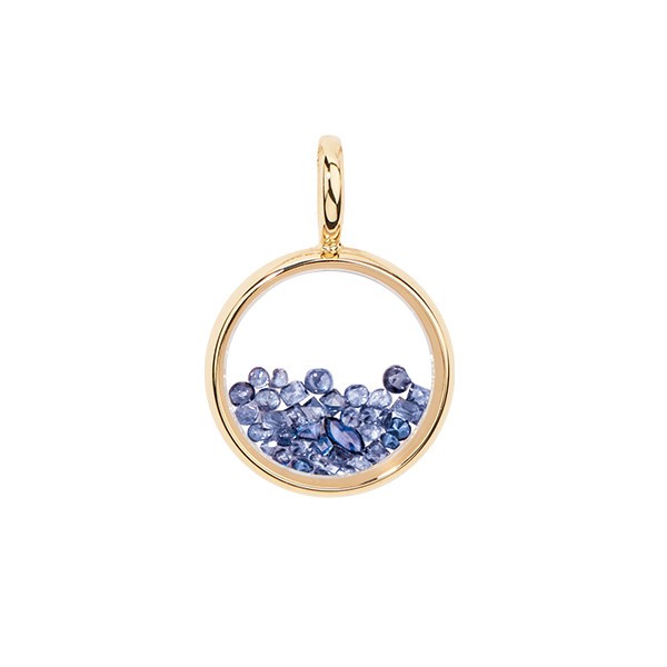 Mini Chivor pendant Aurélie Bidermann in yellow gold and blue sapphires