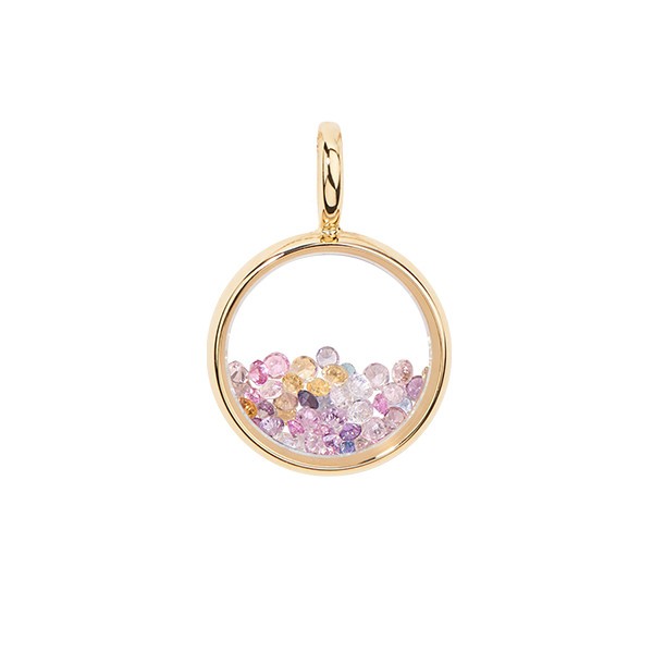 Mini Chivor pendant Aurélie Bidermann in yellow gold and multicolored sapphires