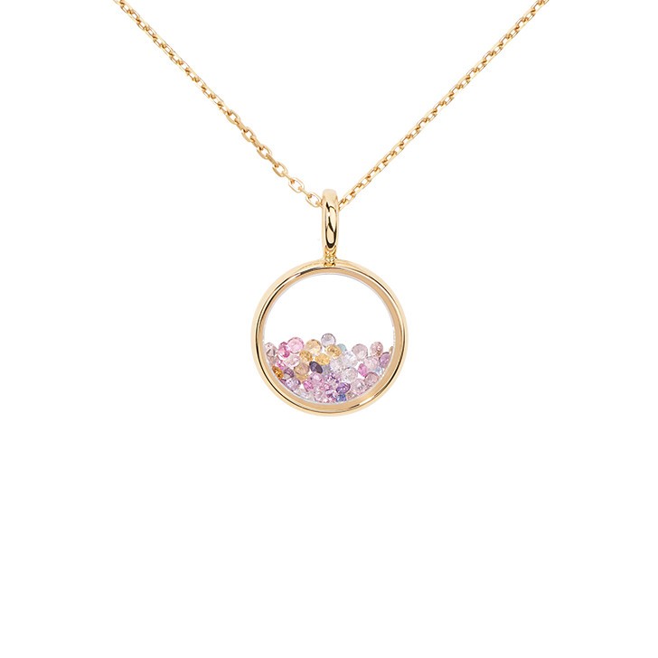 Pendentif Aurélie Bidermann Mini Chivor en or jaune et saphirs multicolores CHISA00FS