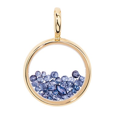 Pendentif Aurélie Bidermann Mini Chivor en or jaune et saphirs bleus