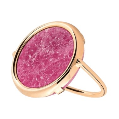 Bague Ginette NY Disc Ring en or rose et rhodonite - RHR