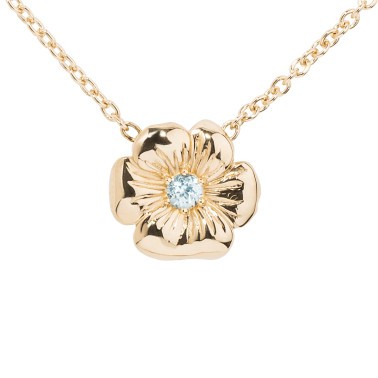 Collier Aurélie Bidermann Bouquet Pensée en or jaune et topaze PENCO01TOP