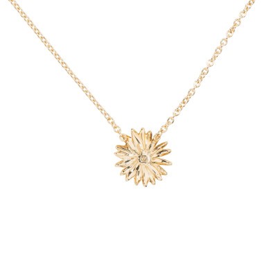 Collier Aurélie Bidermann Bouquet Pâquerette en or jaune et grenat