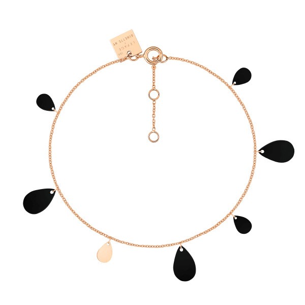 Lepage x Ginette NY Bliss bracelet in pink gold and onyx