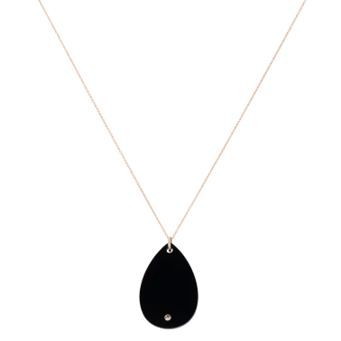 Collier  Lepage x Ginette NY Bliss en or rose et onyx BLIO2