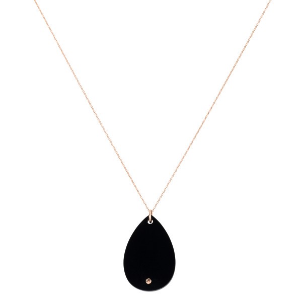 Lepage x Ginette NY Bliss necklace in pink gold and onyx