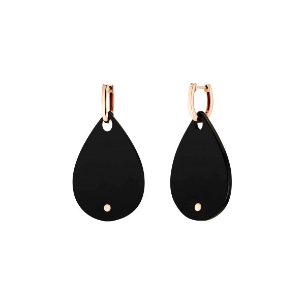 Lepage x Ginette NY Bliss earrings in pink gold and onyx