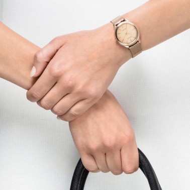 Citizen Ladies Eco-Drive watch pink dial pink mesh bracelet 32 mm EM0503-83X