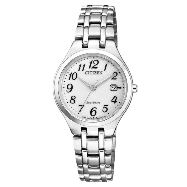Citizen Ladies Eco-Drive watch white dial steel bracelet 27,6 mm EW2480-83A