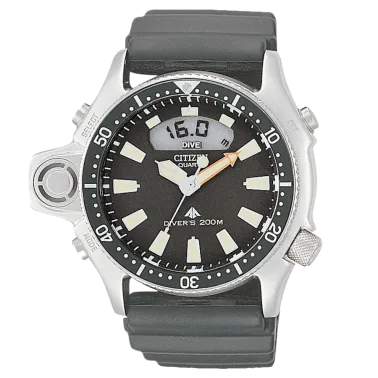 Montre Citizen Promaster Marine quartz cadran noir braclet caoutchouc noir 44 mm JP2000-08E