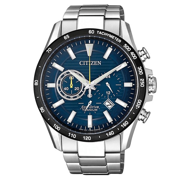 Citizen Super Titanium Eco-Drive watch blue dial titanium bracelet 43 mm CA4444-82L