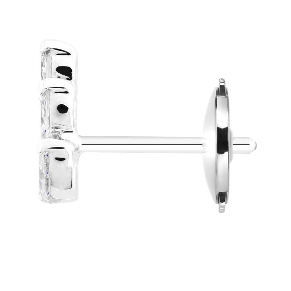 Boucles d'oreilles Suzon en or blanc et diamants taille navette - LEO8DCG