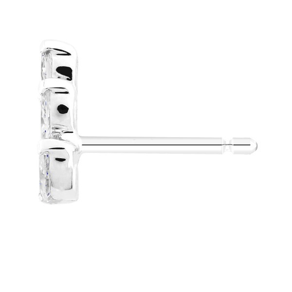 Boucles d'oreilles Suzon en or blanc et diamants taille navette - LEO8DCG