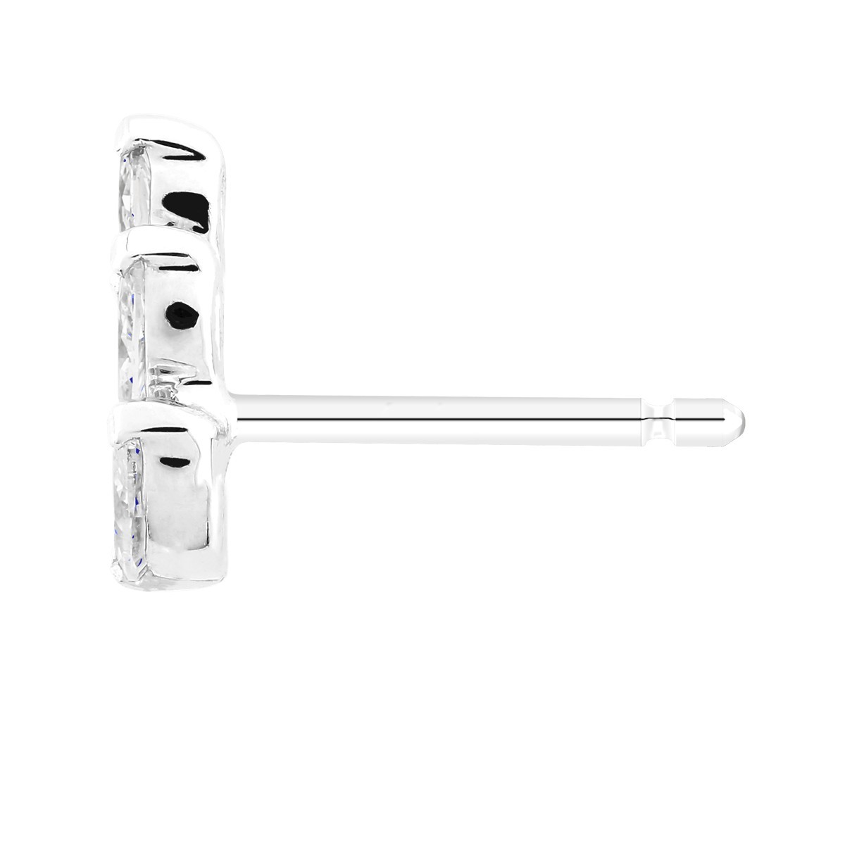 Boucles d'oreilles Suzon en or blanc et diamants taille navette - LEO8DCG