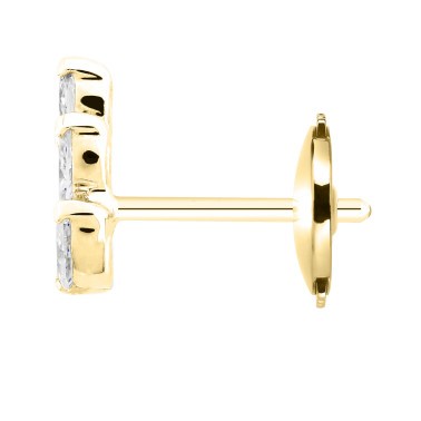 Boucles d'oreilles Suzon en or jaune et diamants taille navette - LEO8DCJ