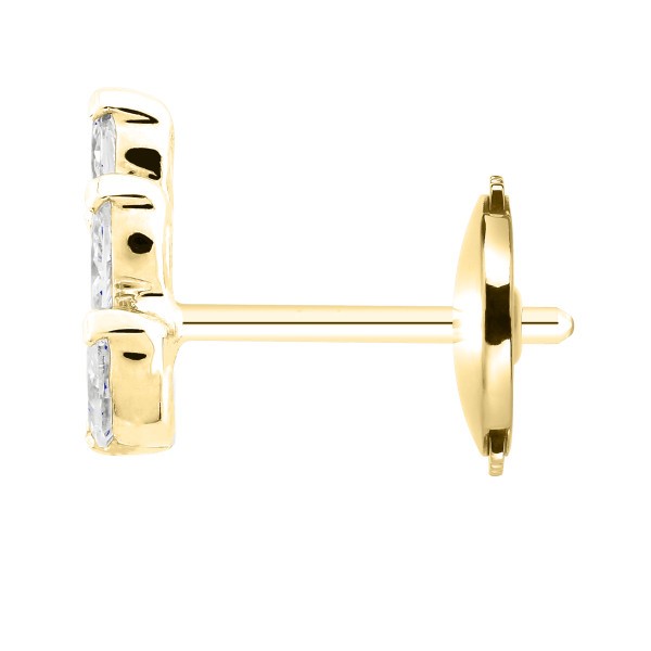Boucles d'oreilles Suzon en or jaune et diamants taille navette - LEO8DCJ
