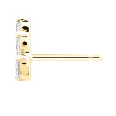 Boucles d'oreilles Suzon en or jaune et diamants taille navette - LEO8DCJ