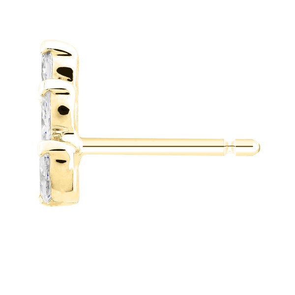 Boucles d'oreilles Suzon en or jaune et diamants taille navette - LEO8DCJ
