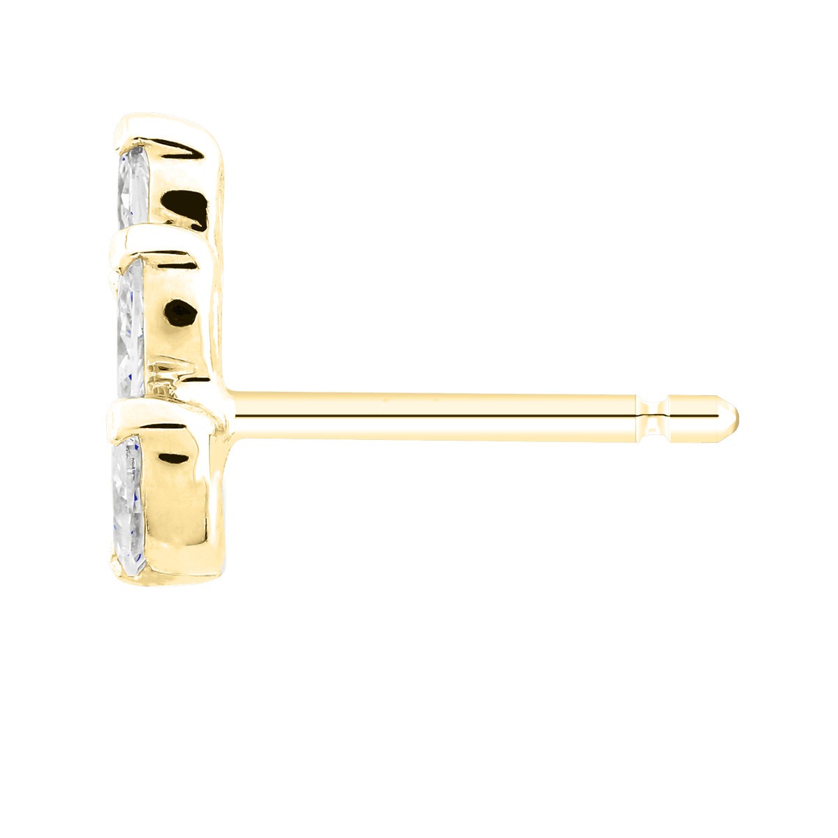 Boucles d'oreilles Suzon en or jaune et diamants taille navette - LEO8DCJ