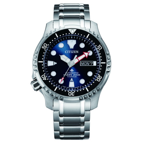 Citizen Promaster Marine Super Titanium automatic watch blue dial titanium bracelet 42 mm NY0100-50M