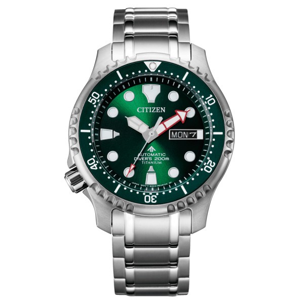 Citizen Promaster Marine Super Titanium automatic watch green dial titanium bracelet 42 mm NY0100-50X