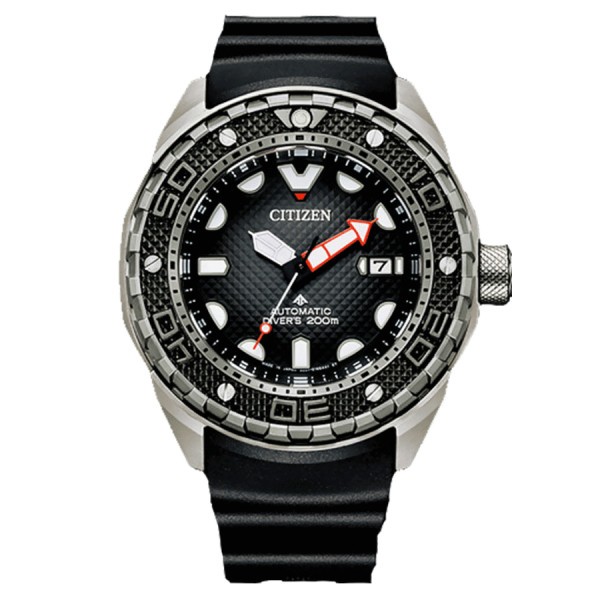 Citizen Promaster Marine automatic watch grey dial black rubber strap 46 mm NB6004-08E