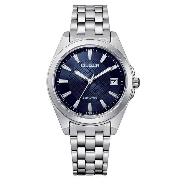 Citizen Sapphire Ladies Eco-Drive watch blue dial steel bracelet 33,5 mm EO1210-83L