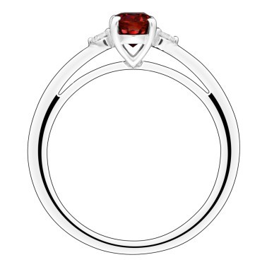 Bague Lepage Roméo en or blanc, rubis et diamants LEB6RG