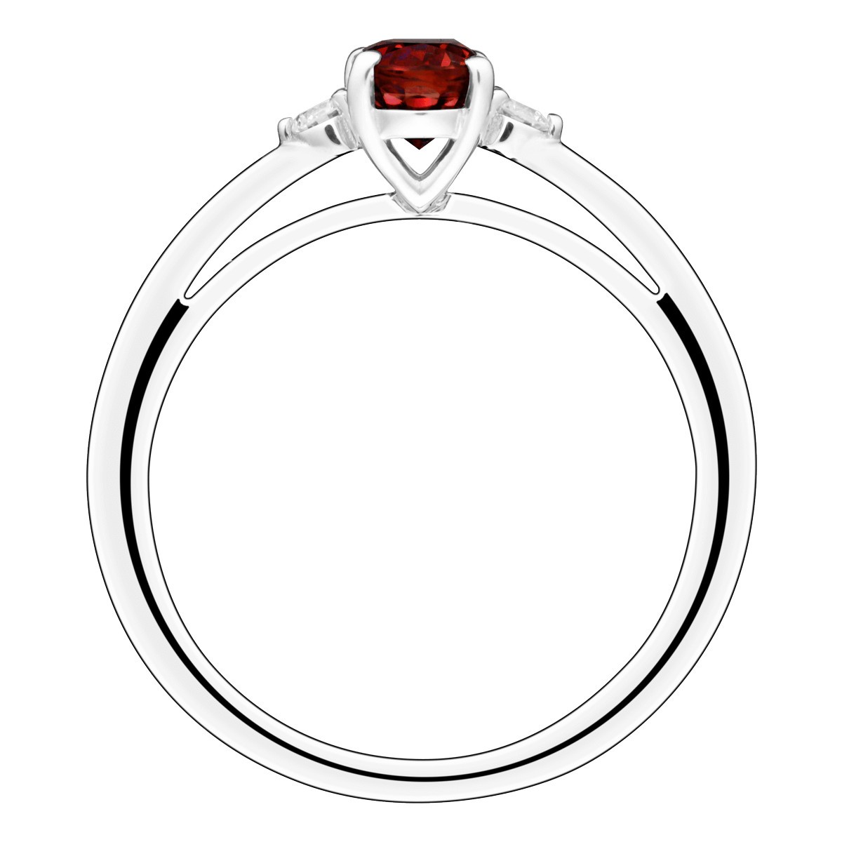 Bague Lepage Roméo en or blanc, rubis et diamants LEB6RG