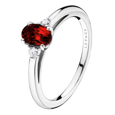 Bague Lepage Roméo en or blanc, rubis et diamants LEB6RG