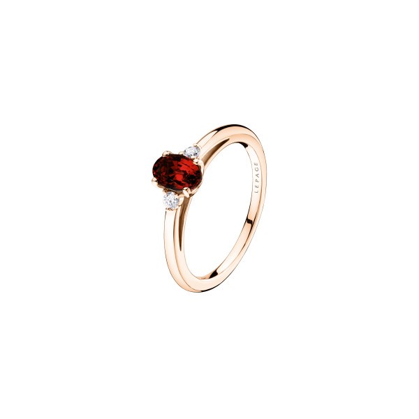 Bague Lepage Roméo en or rose, rubis et diamants LEB6RR