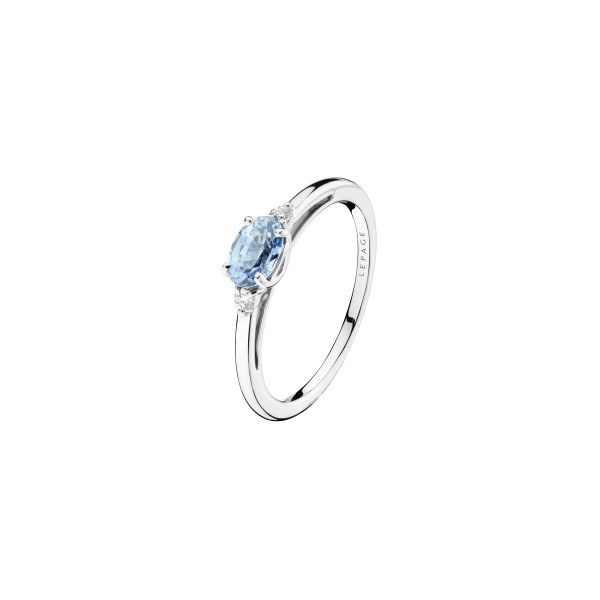 Bague Lepage Juliette en or blanc, aigue-marine et diamants LEB5AMG