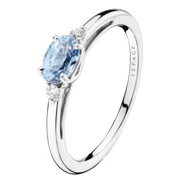 Bague Lepage Juliette en or blanc, aigue-marine et diamants LEB5AMG