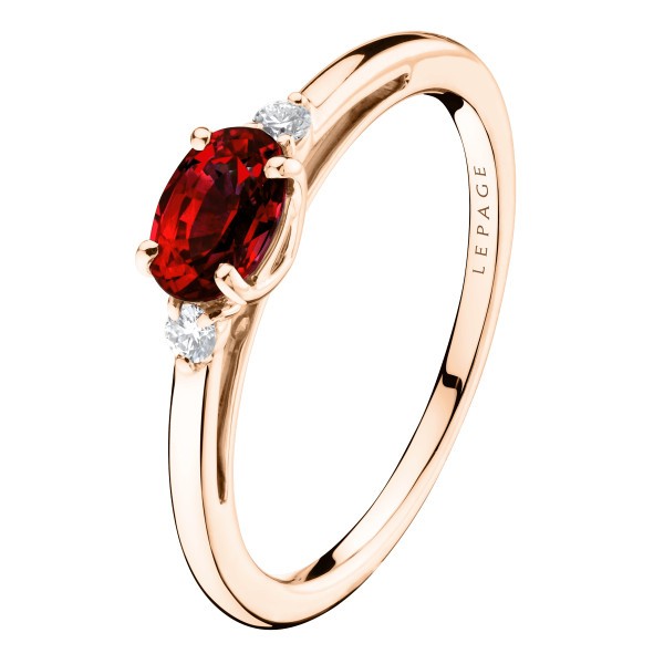 Bague Lepage Juliette en or rose, rubis et diamants LEB5RR