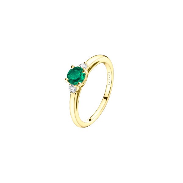 Ring Lepage Passion yellow gold and emerald