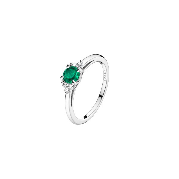 Ring Lepage Héloïse white gold and emerald