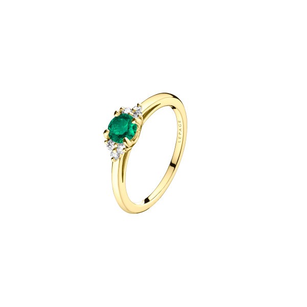 Ring Lepage Héloïse yellow gold and emerald