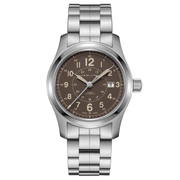 Montre Hamilton Khaki Field cadran marron bracelet acier 42 mm - SOLDAT PL