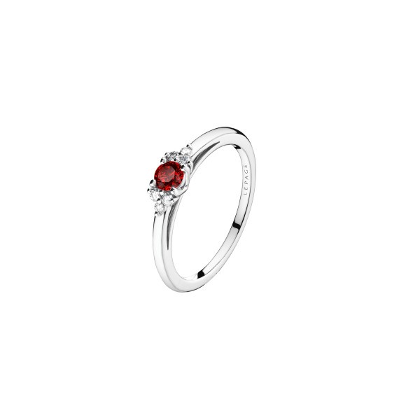 Bague Lepage Héloïse en or blanc et rubis LEB11R37R