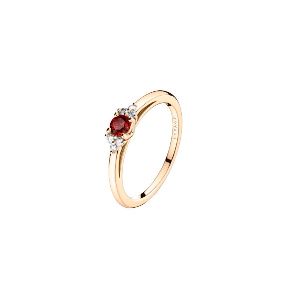 Ring Lepage Héloïse pink gold and ruby
