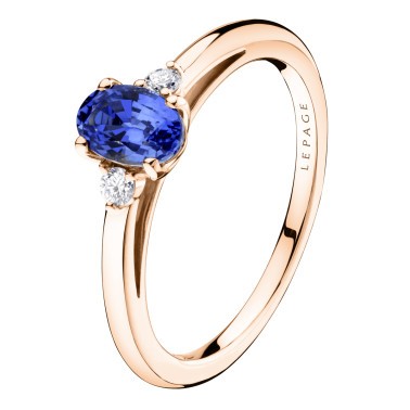 Bague Lepage Rom�o en or rose saphir et diamants