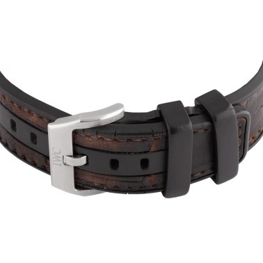 Montre IWC Ingenieur automatique cadran blanc bracelet cuir noir 45 mm